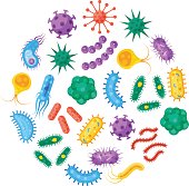Bacteria and microbes vector illustration