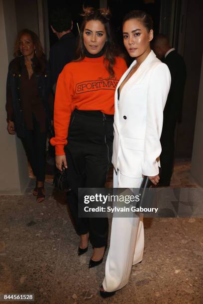 Lorenza Izzo and Janie Tienphosuwan attend Max Mara Celebrates Madison Avenue Boutique Reopening on September 8, 2017 in New York City.