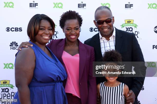 Deloris Grant, actress Viola Davis, actor Julius Tennon and Genesis Tennon arrive at the EIF Presents: XQ Super School Live event at The Barker...