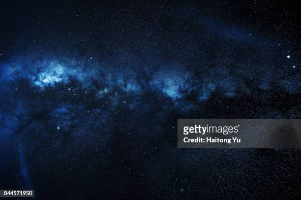 monochrome milky way shot. - copy space stock pictures, royalty-free photos & images
