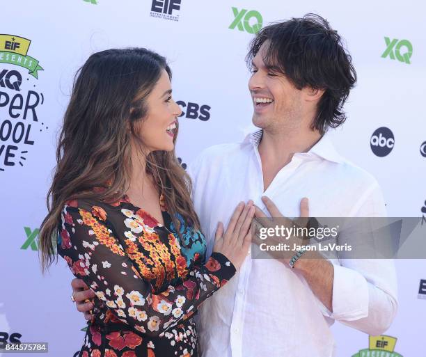 Actress Nikki Reed and actor Ian Somerhalder attend XQ Super School Live at The Barker Hanger on September 8, 2017 in Santa Monica, California.