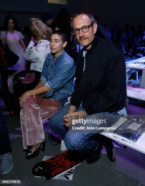 Alex Richardson and Terry Richardson attends Jeremy Scott collection during the September 2017 New York Fashion Week: The Shows on September 8, 2017...