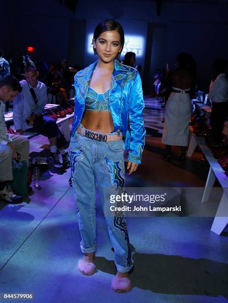 Isabela Moner attends Jeremy Scott collection during the September 2017 New York Fashion Week: The Shows on September 8, 2017 in New York City.