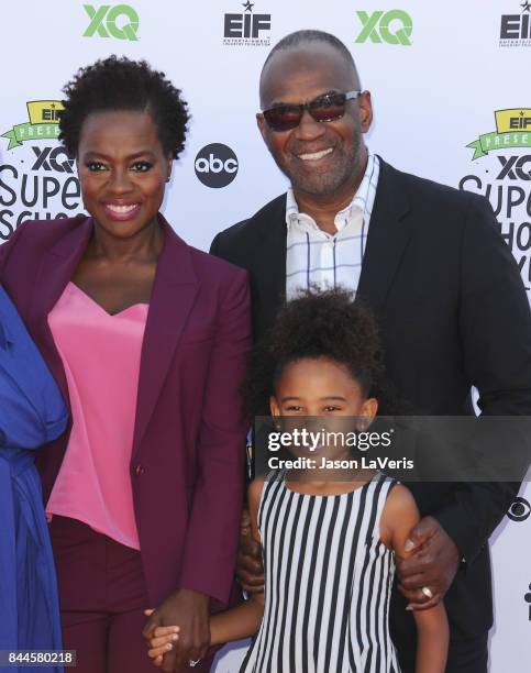 Actress Viola Davis, daughter Genesis Tennon and husband Julius Tennon attend XQ Super School Live at The Barker Hanger on September 8, 2017 in Santa...