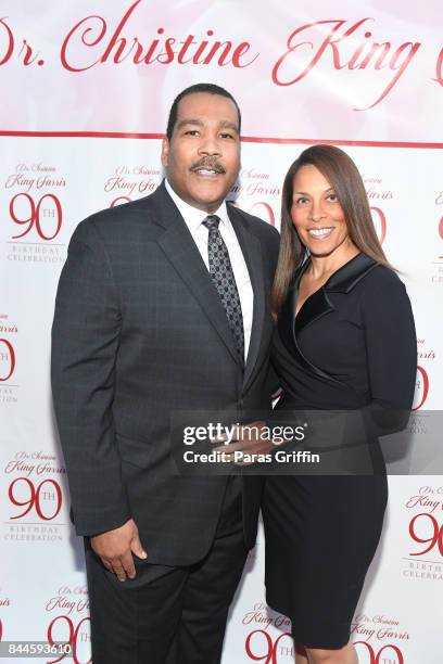 Dexter Scott King and Leah Weber King at Dr. Christine King Farris 90th Birthday Celebration at King Family Birth Home Historic Site on September 8,...