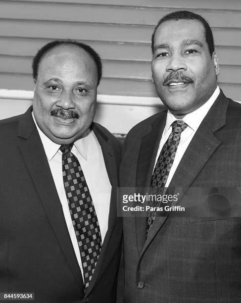 Martin Luther King III and Dexter Scott King at Dr. Christine King Farris 90th Birthday Celebration at King Family Birth Home Historic Site on...