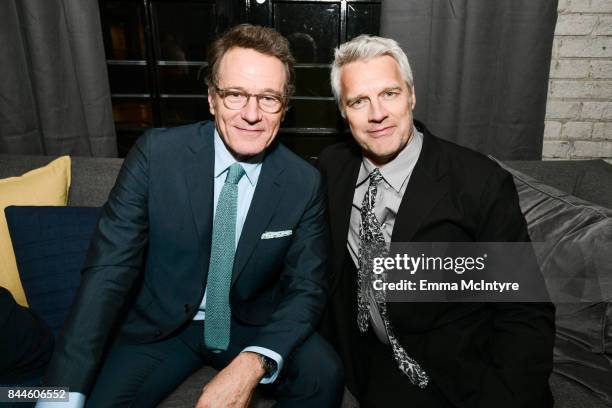 Bryan Cranston and Neil Burger attend the 'The Upside' cocktail party, hosted by RBC and The Weinstein Company, at RBC House Toronto Film Festival...