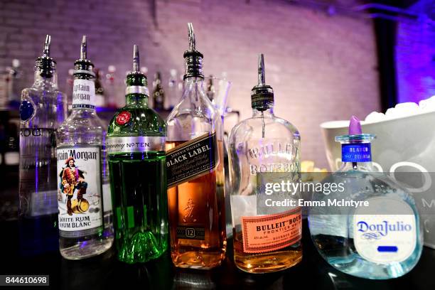 Sponsor products on display at the 'The Upside' cocktail party, hosted by RBC and The Weinstein Company, at RBC House Toronto Film Festival 2017 on...