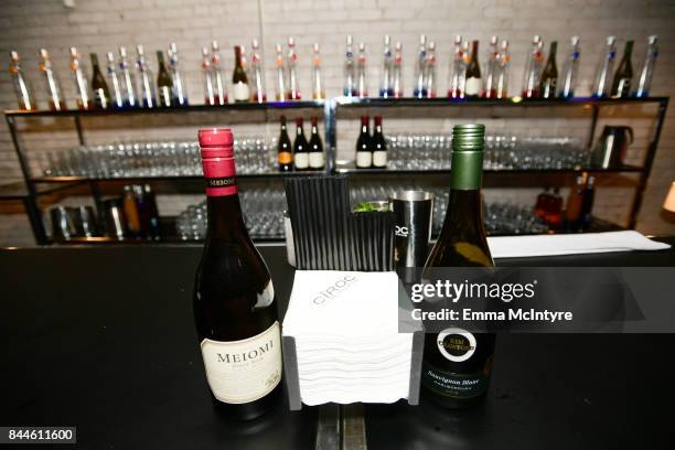 Sponsor products on display at the 'The Upside' cocktail party, hosted by RBC and The Weinstein Company, at RBC House Toronto Film Festival 2017 on...