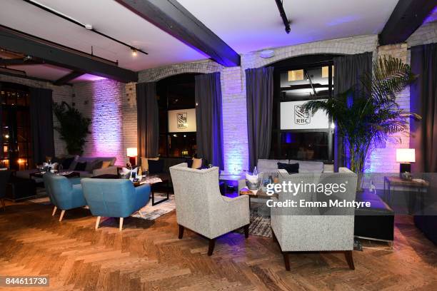 View of the venue during the 'The Upside' cocktail party, hosted by RBC and The Weinstein Company, at RBC House Toronto Film Festival 2017 on...