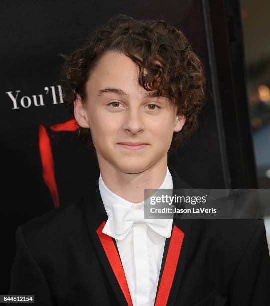 Actor Wyatt Oleff attends the premiere of "It" at TCL Chinese Theatre on September 5, 2017 in Hollywood, California.