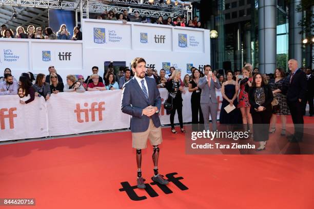 Jeff Bauman attends the 'Stronger' premiere during the 2017 Toronto International Film Festival at Roy Thomson Hall on September 8, 2017 in Toronto,...