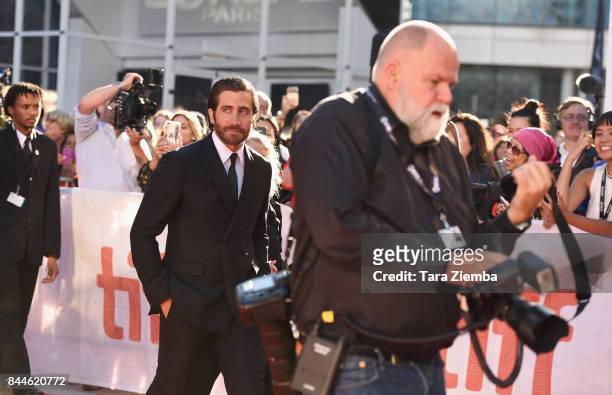 Jake Gyllenhaal attends the 'Stronger' premiere during the 2017 Toronto International Film Festival at Roy Thomson Hall on September 8, 2017 in...
