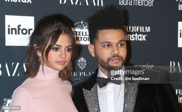Singers Selena Gomez and The Weeknd attend the 2017 Harper's Bazaar Icons at The Plaza Hotel on September 8, 2017 in New York City.