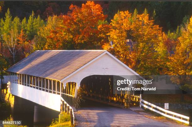 stark, new hampshire-4 - ponte coberta ponte - fotografias e filmes do acervo