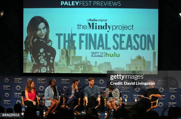 Actors Beth Grant, Xosha Roquemore, Ed Weeks, Ike Barinholtz and Mindy Kaling and moderator Jarett Wieselman attend The Paley Center for Media's 11th...