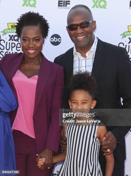 Actress Viola Davis, daughter Genesis Tennon and husband Julius Tennon attend XQ Super School Live at The Barker Hanger on September 8, 2017 in Santa...