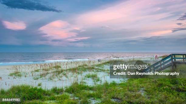 view of beach at sunset - amelia island stock pictures, royalty-free photos & images