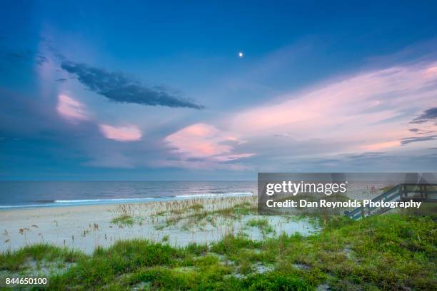 view of beach against a blue sky - amelia island stock pictures, royalty-free photos & images