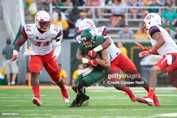 Anu Solomon of the Baylor Bears scrambles against the Liberty Flames during a football game at McLane Stadium on September 2, 2017 in Waco, Texas.