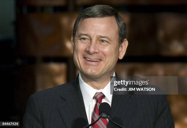 Chief Justice of the United States John Roberts participates in the installation ceremony of the 12th Secretary of the Smithsonian Institute, Wayne...