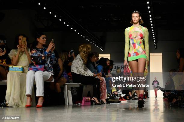 Cara Tylor walks the runway during the Jeremy Scott fashion show during New York Fashion Week on September 8, 2017 in New York City.