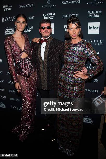 Eli Mizrahi and Crystal Renn attend 2017 Harper's Bazaar Icons at The Plaza Hotel on September 8, 2017 in New York City.