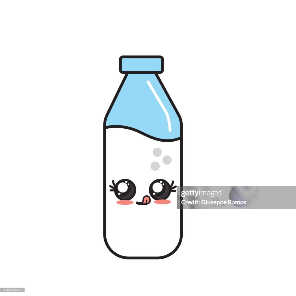 Kawaii Cute Funny Bottle Of Milk High-Res Vector Graphic - Getty Images