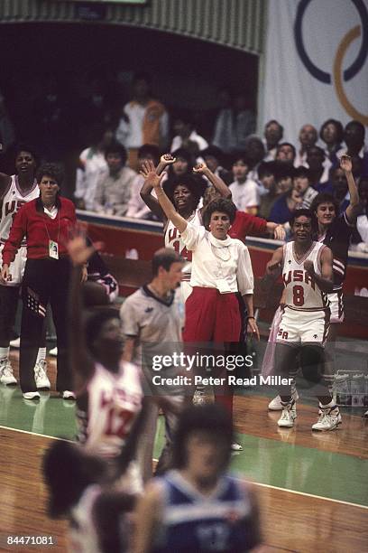 Summer Olympics: USA coach Kay Yow on sidelines during Women's Final vs Yugoslavia at Chamshil Gymnasium. Seoul, South Korea 9/29/1988 CREDIT: Peter...