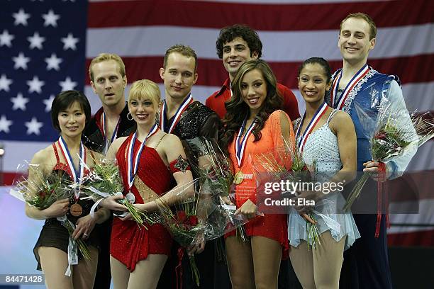 Rena Inoue and John Baldwin;Caydee Denney and Jeremy Barrett;Keauna McLaughlin and Rockne Brubaker, Amanda Evora and Mark Ladwig pose with their...