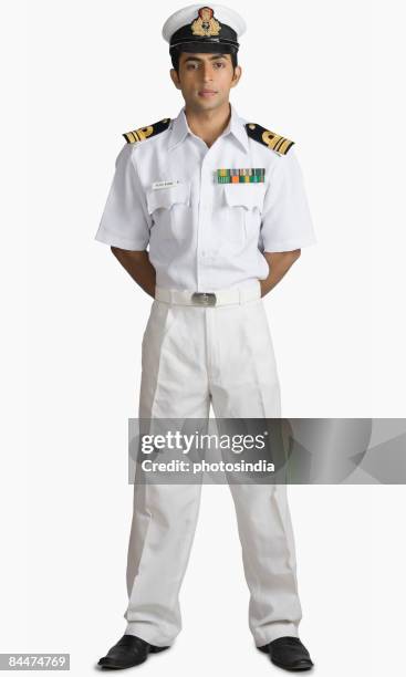 portrait of a navy officer - navy-rank-insignia fotografías e imágenes de stock