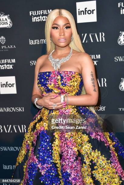 Nicki Minaj attends 2017 Harper's Bazaar Icons at The Plaza Hotel on September 8, 2017 in New York City.