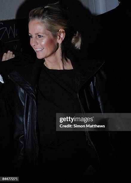 Ulrika Jonsson and guest attend the Celebrity Big Brother wrap party on January 26, 2009 in London, England.