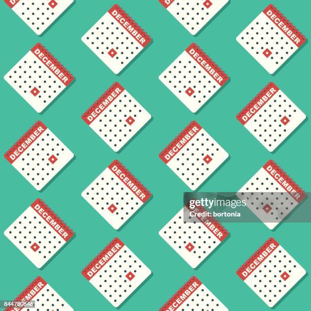 Cute Seamless Christmas December Calendar Pattern High-Res Vector ...