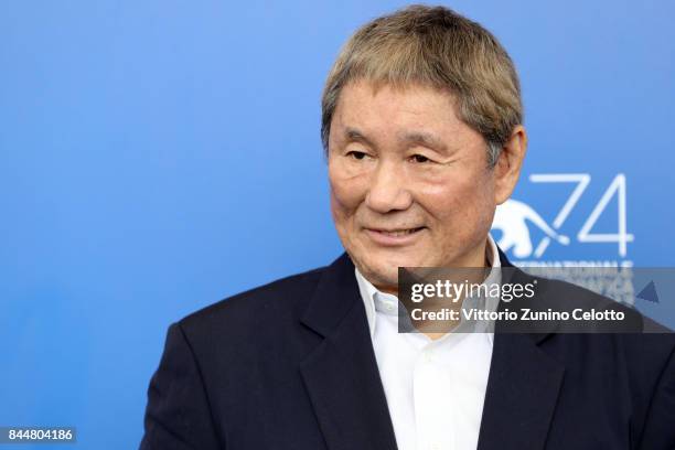 Takeshi Kitano attends the 'Outrage Coda' photocall during the 74th Venice Film Festival at Sala Casino on September 9, 2017 in Venice, Italy.