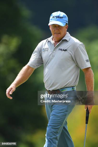 Fred Funk of the United States looks on during the second round of the Japan Airlines Championship at Narita Golf Club-Accordia Golf on September 9,...