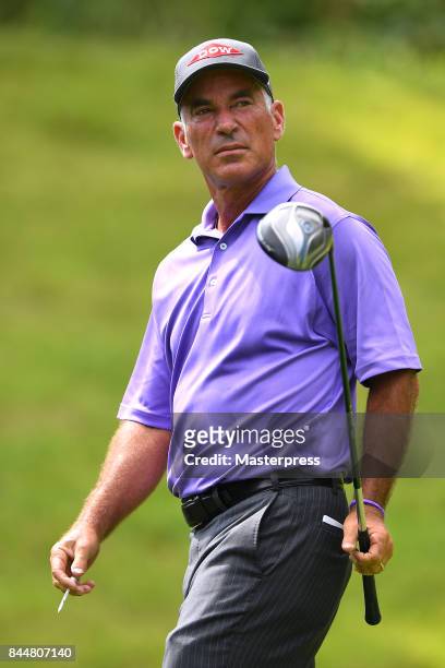 Corey Pavin of the United States looks on during the second round of the Japan Airlines Championship at Narita Golf Club-Accordia Golf on September...