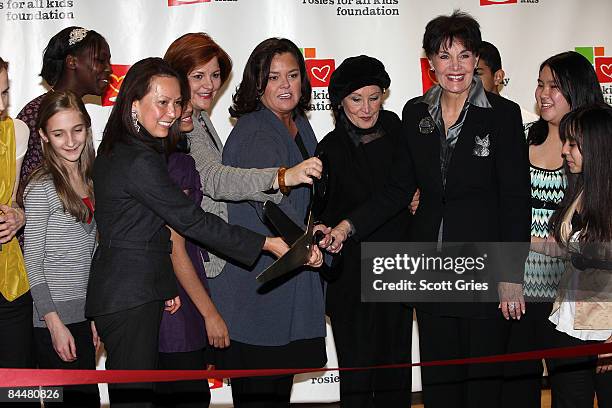 Speaker of New York City Council Christine Quinn, comedian Rosie O'Donnell, Chita Rivera, and actress Linda Dano attend the ribbon cutting ceremony...