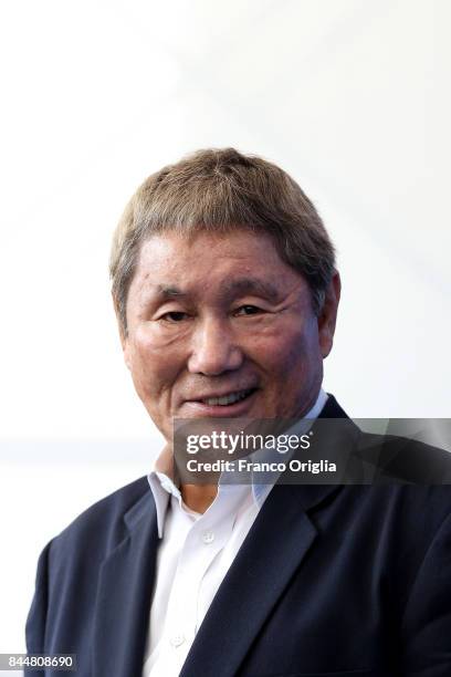 Takeshi Kitano attends the 'Outrage Coda' photocall during the 74th Venice Film Festival at Sala Casino on September 9, 2017 in Venice, Italy.