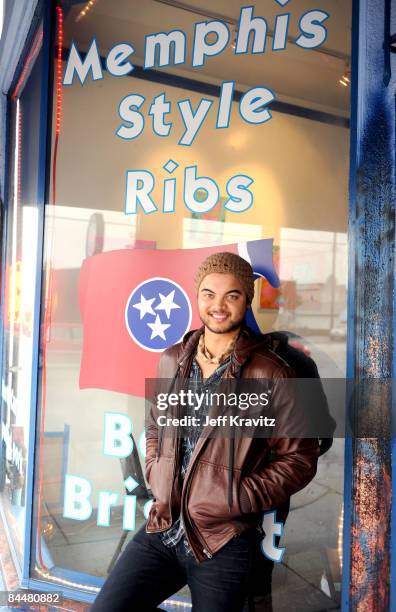 Guy Sebastian poses for portrait at Baby Blues BBQ on January 23, 2009 in Venice, California.