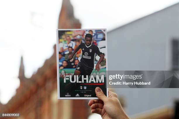 General view of the programme before the Sky Bet Championship match between Fulham and Cardiff City at Craven Cottage on September 9, 2017 in London,...