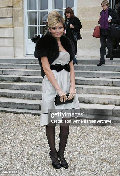 Lola Karimova attends the Christian Dior fashion show during Paris Haute Couture Fashion WeekSpring/Summer 2009 at Musee Rodin on January 26, 2009 in...