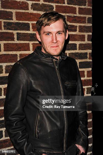 Musician and singer Brian Fallon, of The Gaslight Anthem, visits the "Late Show with David Letterman" at the Ed Sullivan Theater on January 26, 2009...