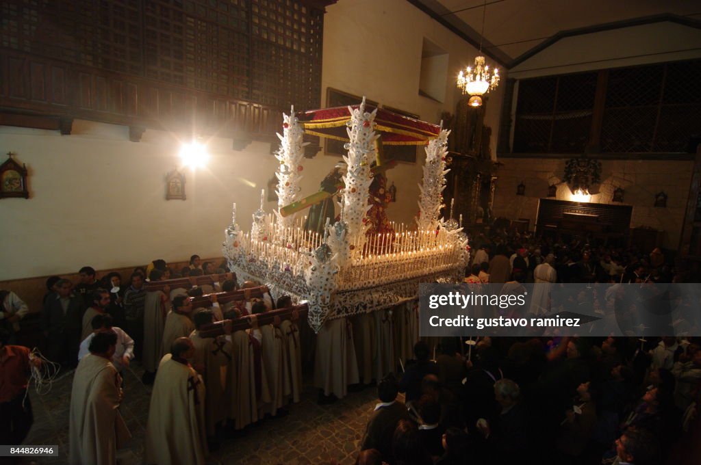 Jesus and mary procession in Ayacucho city