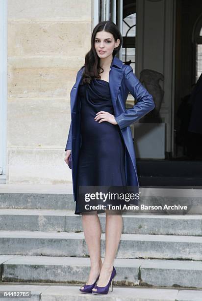 Bojana Panic attends the Christian Dior fashion show during Paris Fashion Week Haute Couture Spring/Summer 2009 at Musee Rodin on January 26, 2009 in...