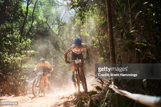 Russell Nankervis of Australia competes in the Elite Mens Cross Country race during the 2017 Mountain Bike World Championships on September 9, 2017...
