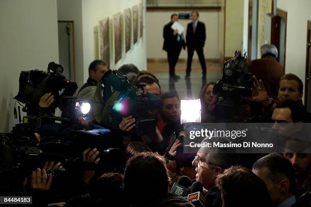 Italian financier Carlo De Benedetti after a press conference on January 26, 2009 in Milan, Italy. De Benedetti, who owns Gruppo Editoriale...