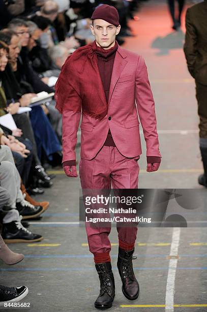 Model walks the runway at the Lavin fashion show during Paris Fashion Week Menswear Autumn/Winter 2009 on January 24, 2009 in Paris, France