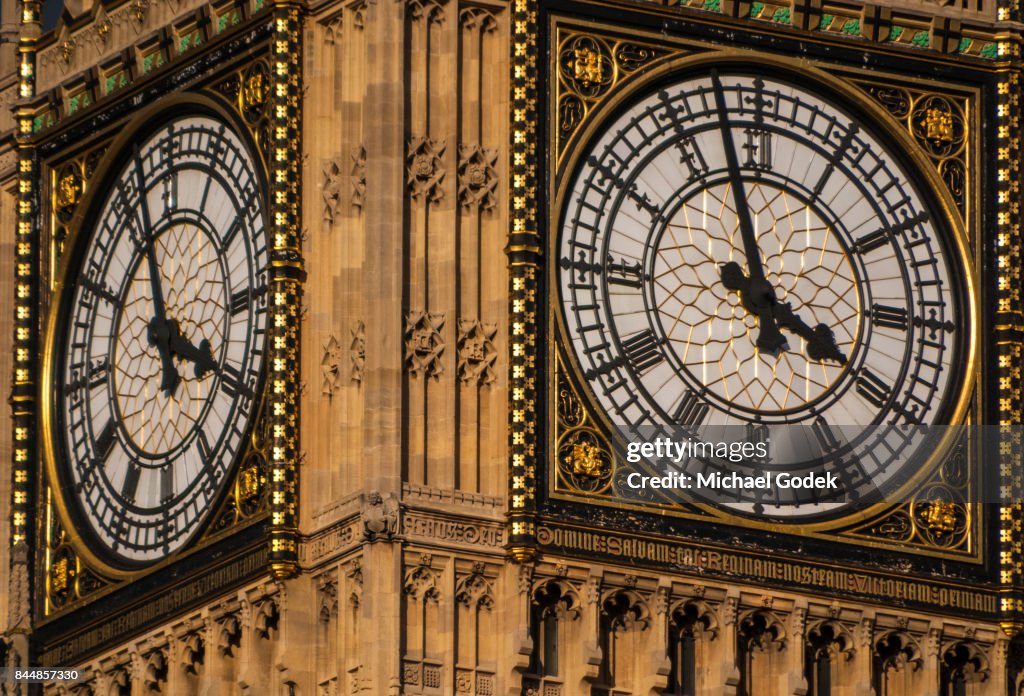 Close up of Big Ben clock face