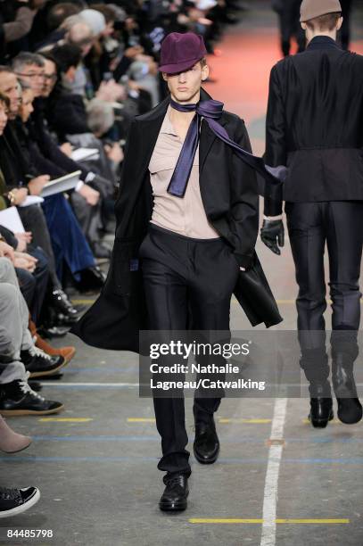 Model walks the runway at the Lavin fashion show during Paris Fashion Week Menswear Autumn/Winter 2009 on January 24, 2009 in Paris, France